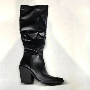 Charles David women Wire black slouch cowboy boots size 8 nwob
